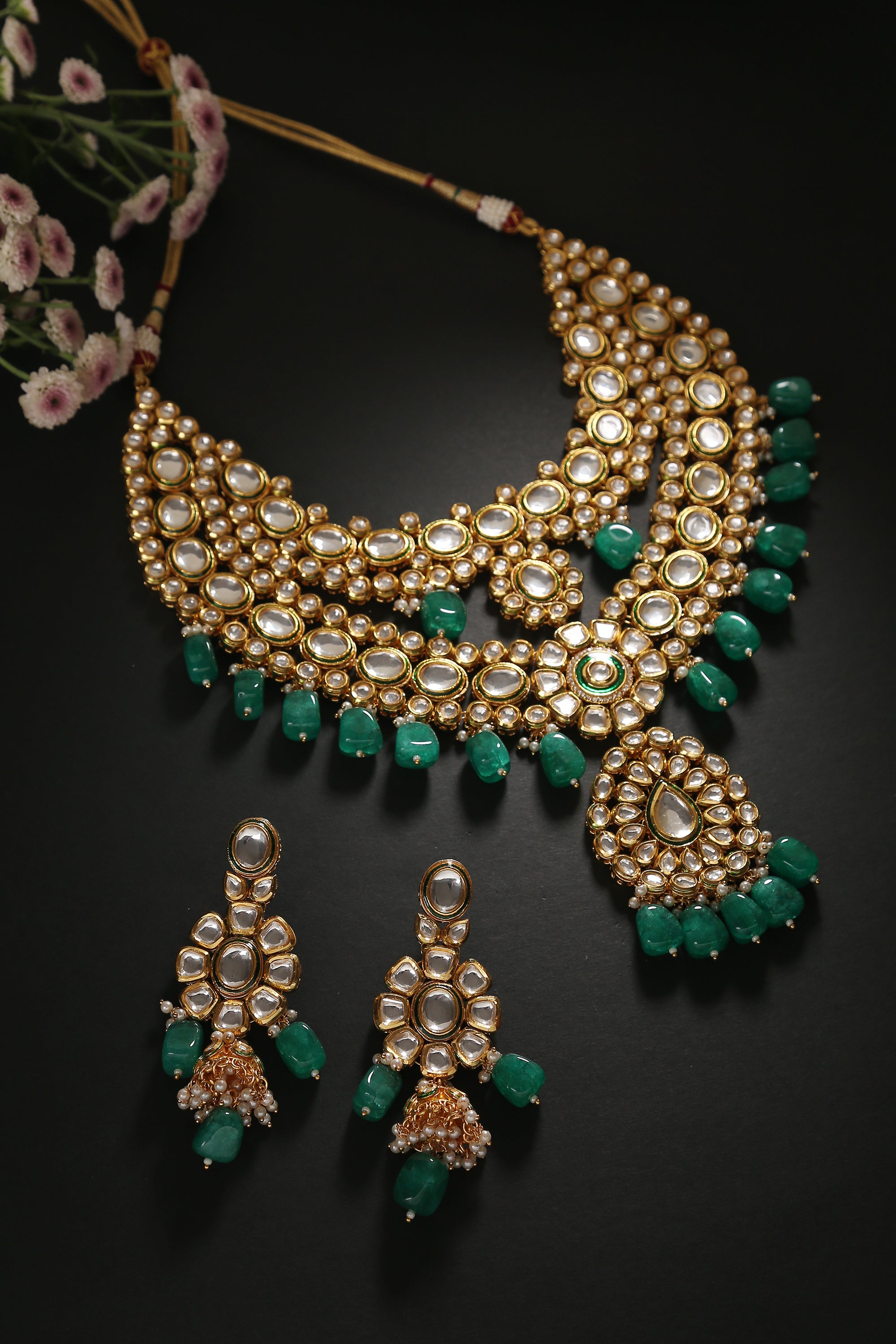 Polki and hot sale kundan set