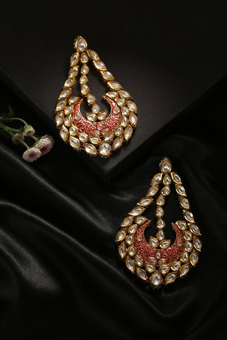 Surkh Kundan Earrings