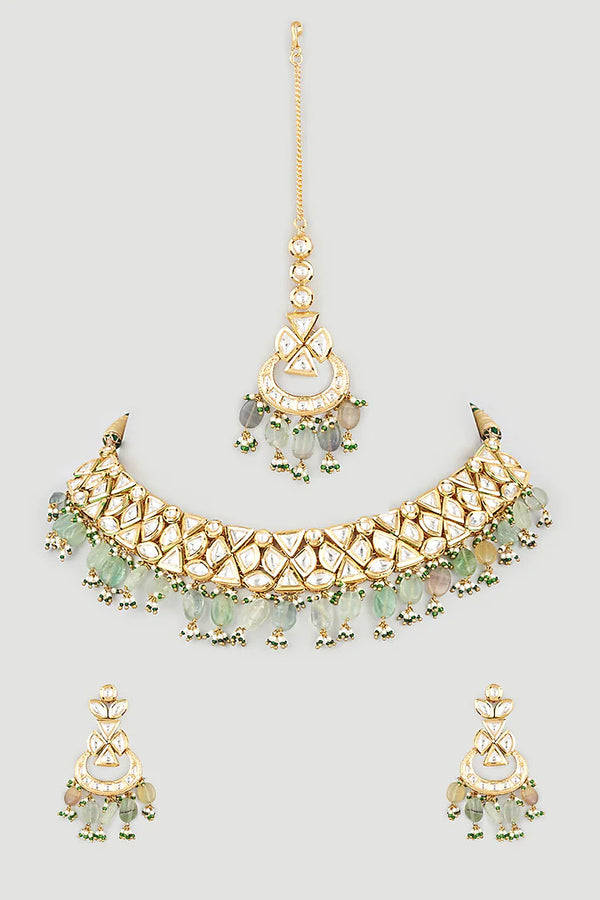 Custom Mint Kundan Set