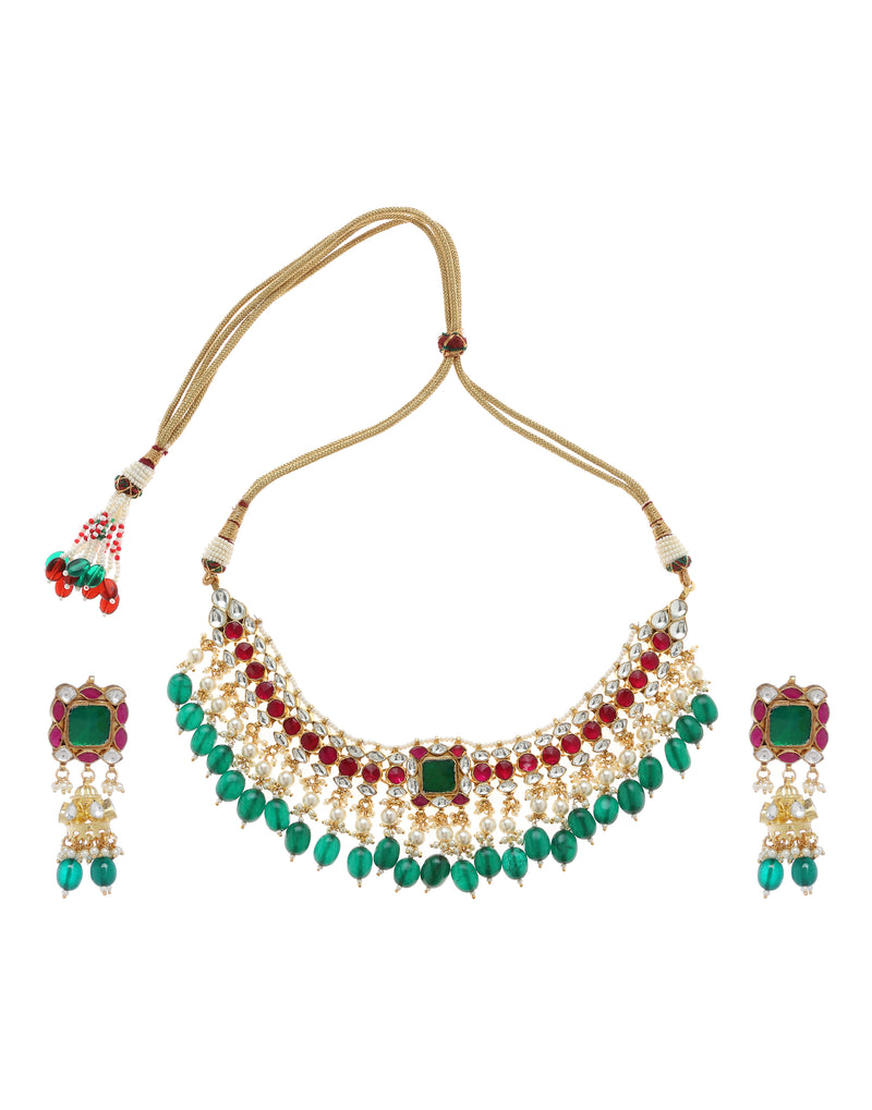 Minaki Azeez Kundan Choker Set - Minaki
