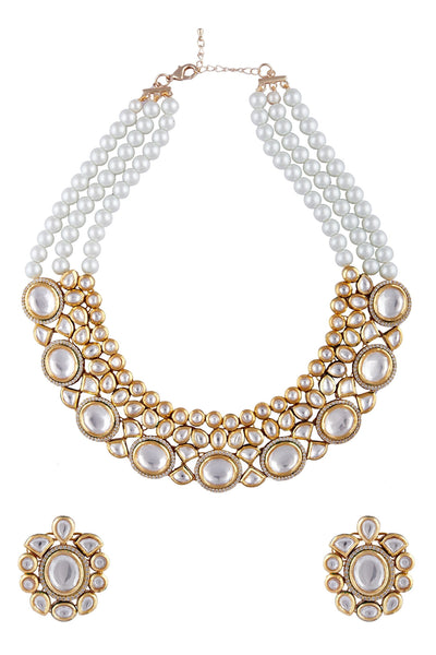 Minaki Blanche Kundan Collar Set - Minaki