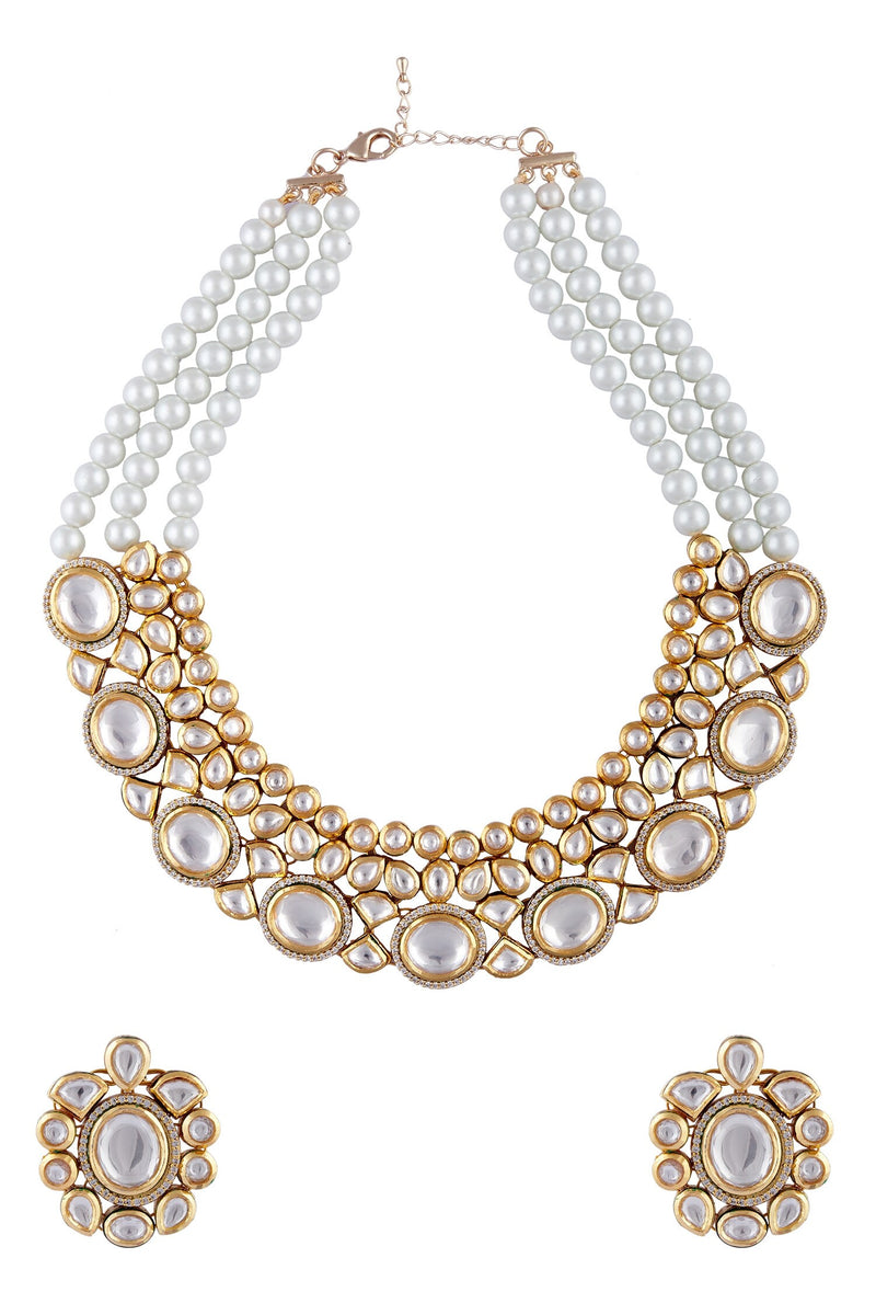 Minaki Blanche Kundan Collar Set - Minaki