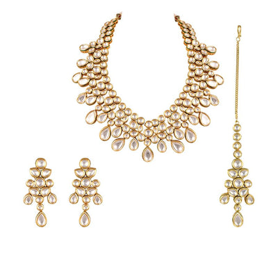 Minaki Chandralekha Kundan Bridal Necklace Set - Minaki