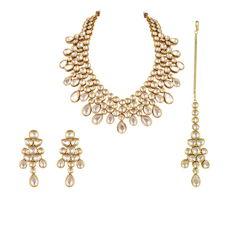 Minaki Chandralekha Kundan Bridal Necklace Set - Minaki