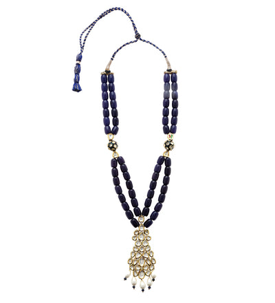 Minaki Contemporary Kundan and Lapis Lazulli Agate Necklace - Minaki