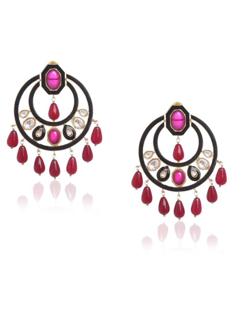 Minaki Contemporary Polki Chandbalis - Minaki