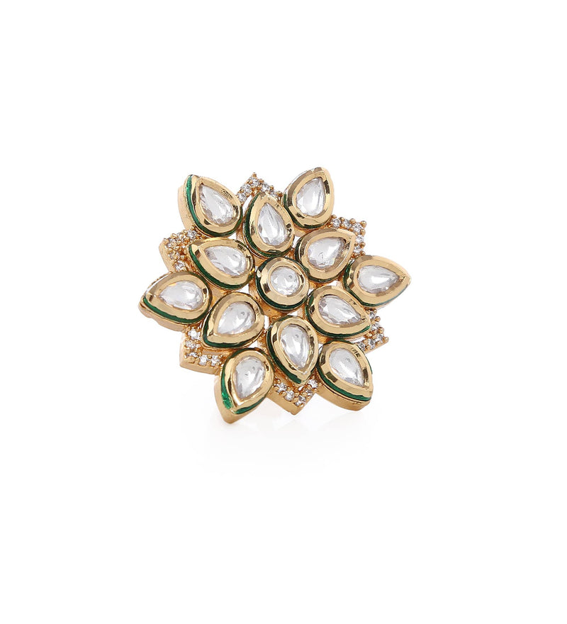 MINAKI Rings DAFFODIL KUNDAN RING - Minaki