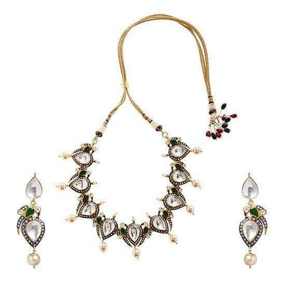Minaki Antique Kundan Drop Set - Minaki