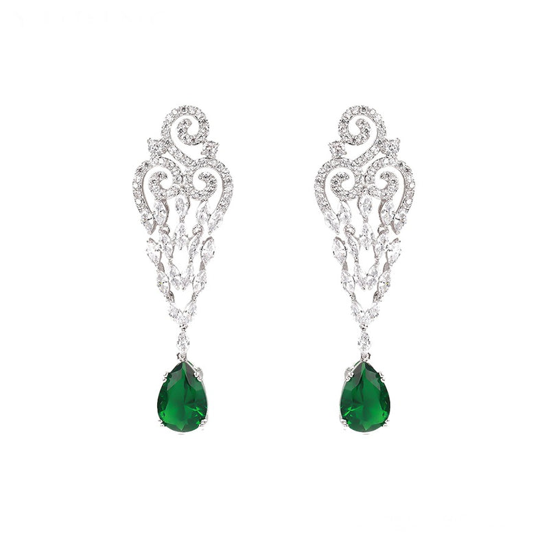 Minaki Emerald Drop Luxury Earrings - Minaki
