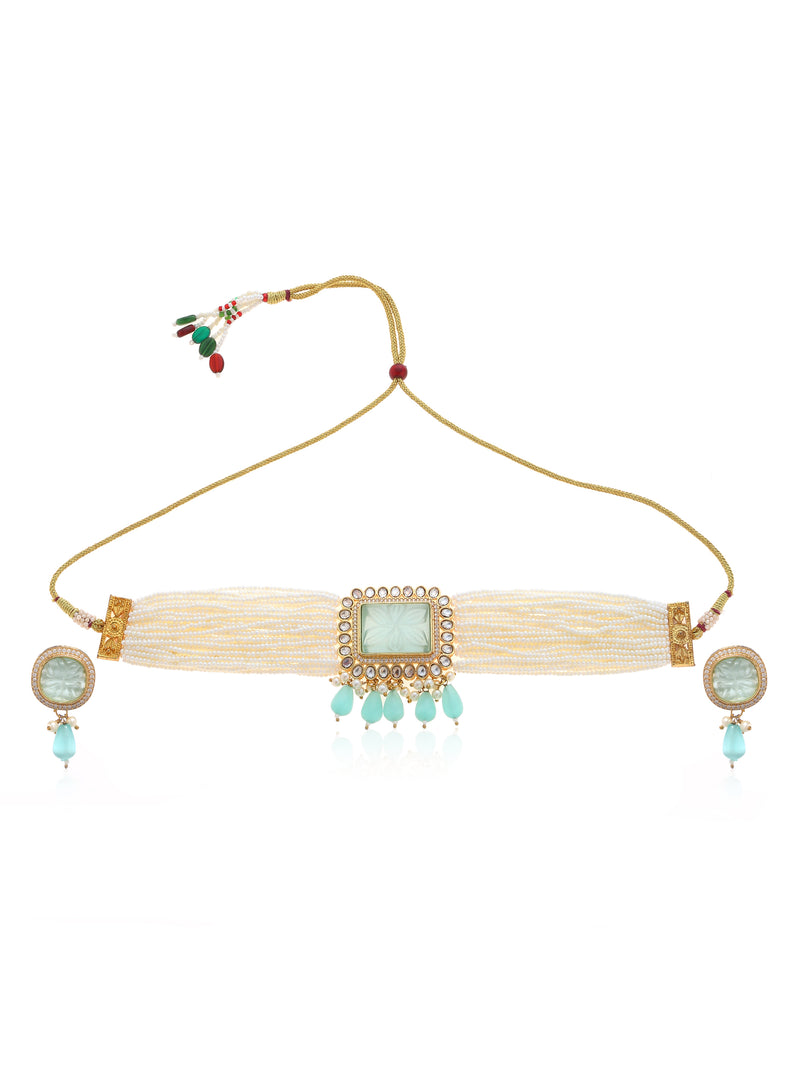 Minaki Falaknaaz Kundan Choker Set - Minaki