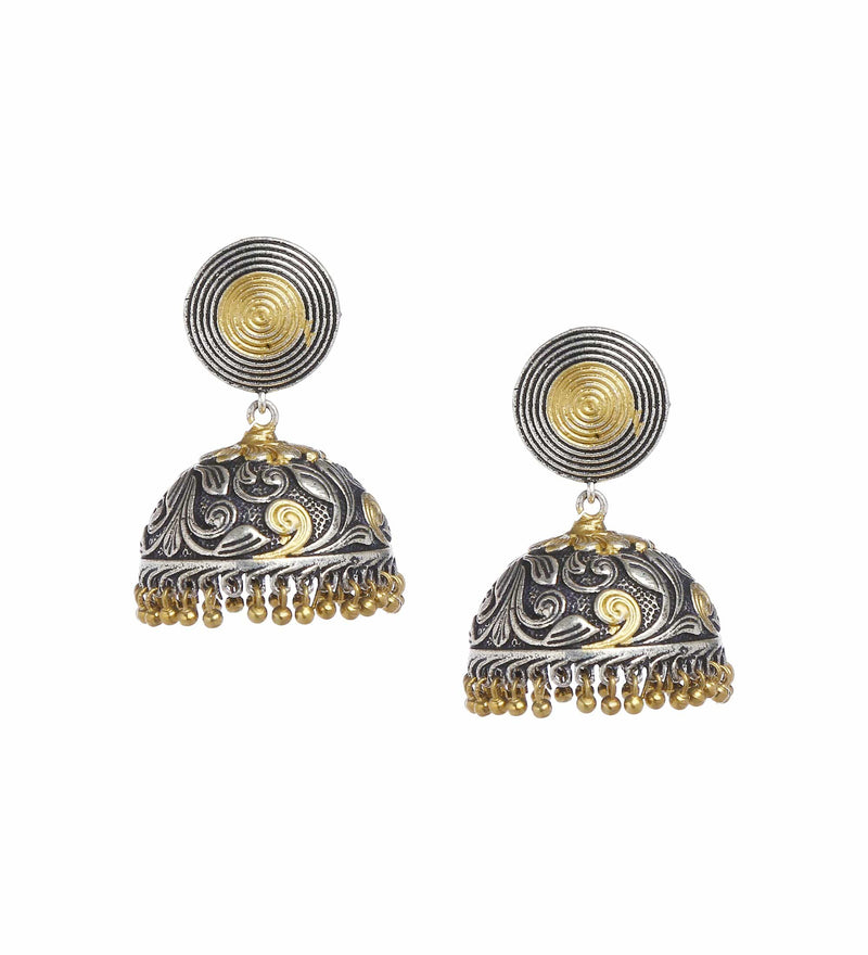 Minaki German Silver Jhumkas - Minaki