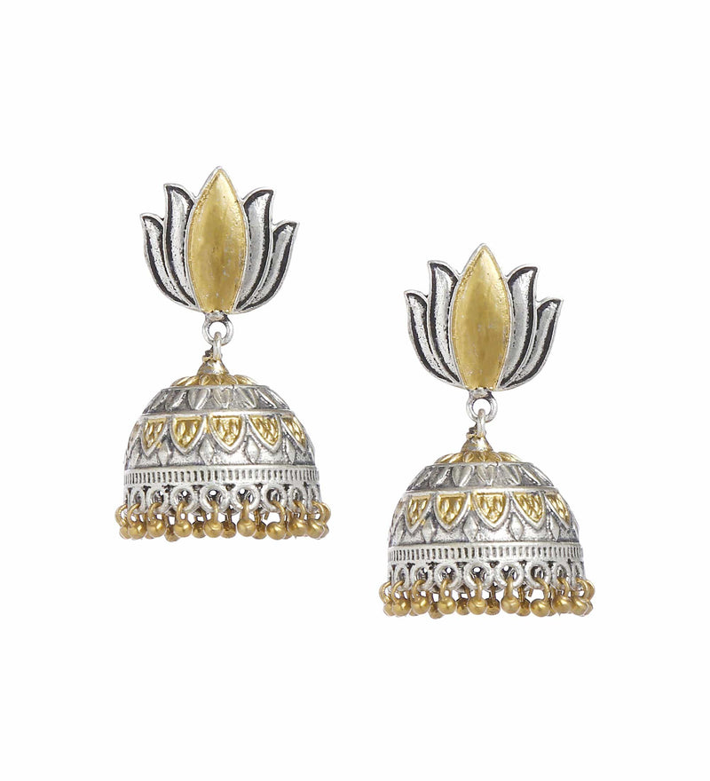 Minaki German Silver Jhumkas - Minaki