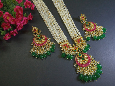 Minaki Gulabo-Paachi Kundan Set - Minaki