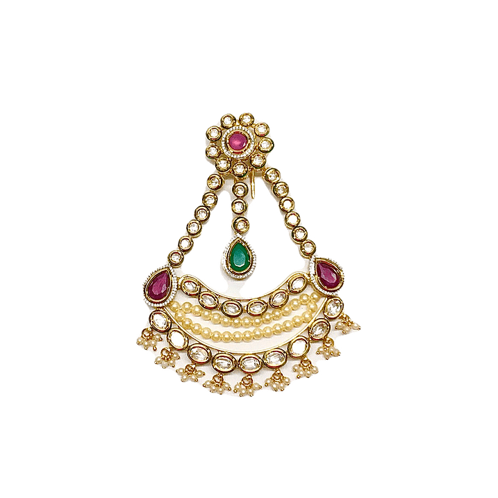 MINAKI Passa KUNDAN PASSA WITH RUBY AND EMERALD COLORED STONES - Minaki