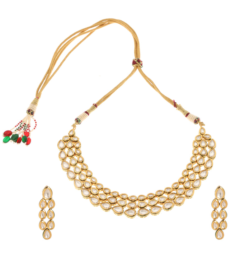 Minaki Kundan Drop Set- Utsav Collection - Minaki