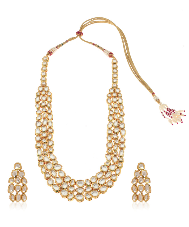 Kundan Layered Necklace Set - Utsav Collection - Minaki