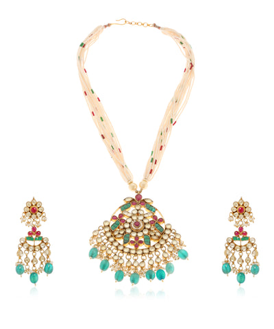 Minaki Kundan Pendant Set - Utsav Collection - Minaki