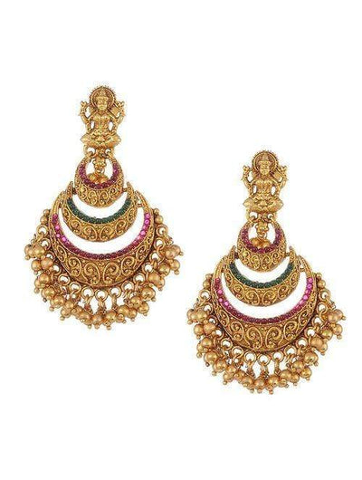 MINAKI Earrings LAXMI TEMPLE EARRINGS (CHANDBALIS) - Minaki