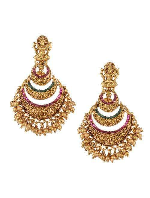 MINAKI Earrings LAXMI TEMPLE EARRINGS (CHANDBALIS) - Minaki