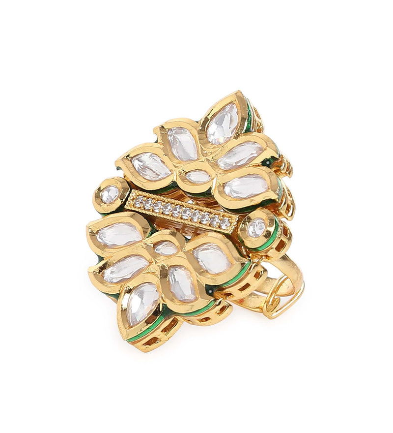 MINAKI Rings LOTUS KUNDAN RING - Minaki