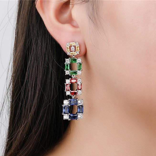 Minaki Multi Color Cocktail Earrings