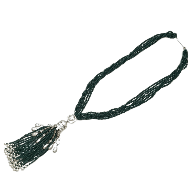 Minaki Multi Layer Necklace With Tassel Pendant