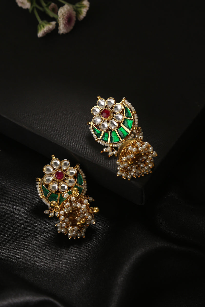 Pushpa Kundan Earrings - Minaki