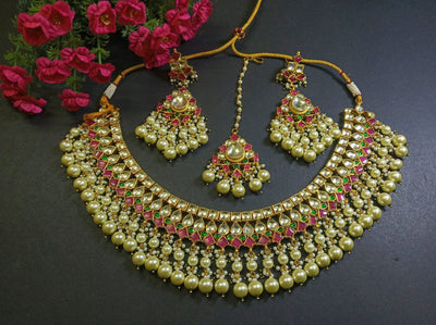 Minaki Sadabahar Kundan Set - Minaki