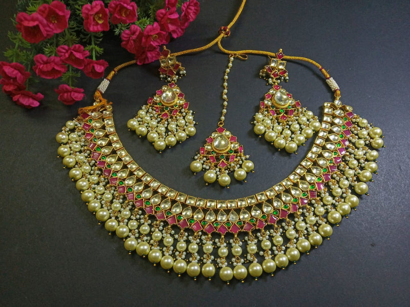Minaki Sadabahar Kundan Set - Minaki