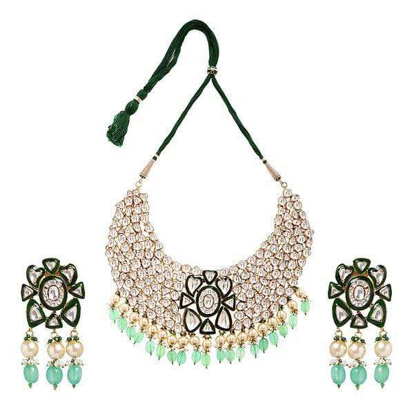 Minaki Padmavat Jadau Kundan Choker Set With Enameling - Minaki