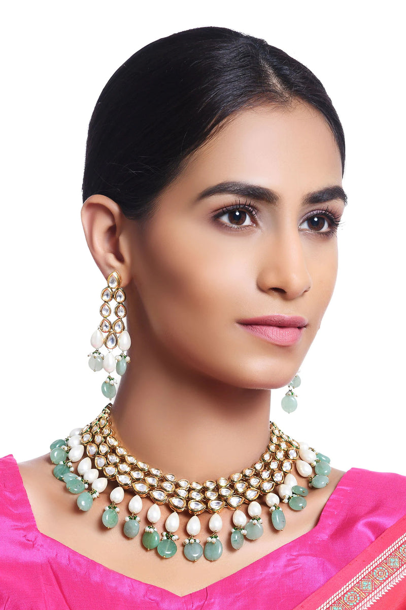 Milani Alayna Kundan Choker Set - Minaki