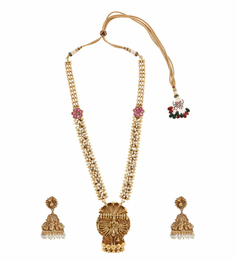 MINAKI TEMPLE JEWELLERY SET : VENKATESH-TEMPLE SET - Minaki